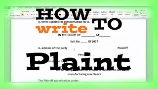 How to write plaint on MS ward [upl. by Aia240]