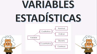 VARIABLES ESTADÍSTICAS  CUALITATIVAS Y CUANTITATIVAS [upl. by Rossing]