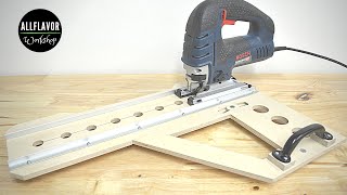 How To Make a Jigsaw Guide Track  Adjustable Jigsaw Crosscut Guide [upl. by Ixela]