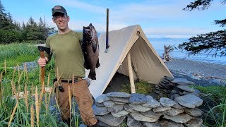 4 Days Alone in Alaska  Bushcraft Camping amp Foraging Food [upl. by Nnalyrehc301]