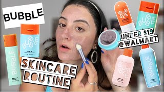 BUBBLE SKINCARE ROUTINE amp REVIEW  Teen Skincare Brand Now At Walmart [upl. by Nomor]