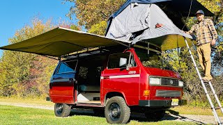 VANLIFE  Full Tour VW Syncro 4x4 Vanagon With Roof Top Tent [upl. by Bartholomeo]