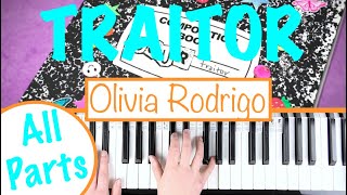 How to play TRAITOR  Olivia Rodrigo Piano Tutorial  ChordsAccompaniment [upl. by Siahc623]