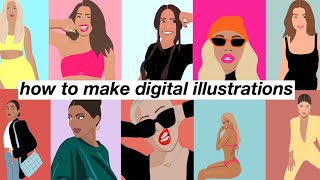 how i make digital illustrations with a free app [upl. by Ailegra711]