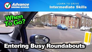 Entering Busy Roundabouts  Learn to drive Intermediate skills [upl. by Sirromad354]