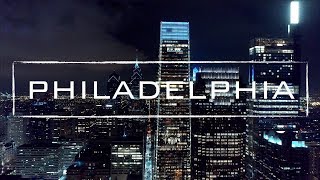 Philadelphia By Night  4K Drone Footage [upl. by Fiorenza]