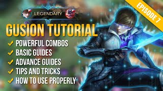 GUSION Best Tutorial amp Guide 2021 English Skills Combo Tips and Tricks  Mobile Legends  ML [upl. by Aicilanna]