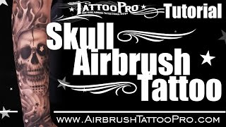 TattooPro Stencil Tutorial Skull Airbrush Tattoo [upl. by Vergos]