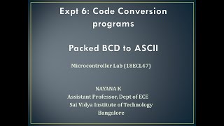 Program 6a BCD to ASCII ConversionMicrocontroller Lab [upl. by Daffodil579]