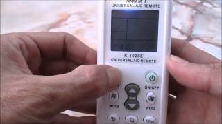 How to set universal Air Con Remote Control replace faulty Remote control [upl. by Avek49]