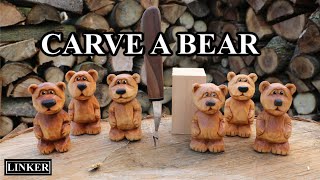 How to Carve a Bear Full Woodcarving Tutorial [upl. by Arraeis480]