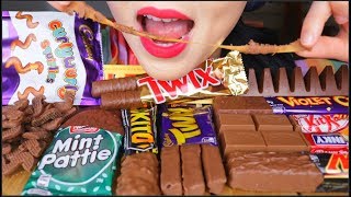 ASMR CHOCOLATE CANDY SWEETS  CARAMEL TWIX HONEYCOMB KITKAT CADBURY DESSERT EATING SOUNDS [upl. by Clive500]