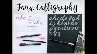 HOW TO Faux Calligraphy Alphabet a  z [upl. by Galasyn991]