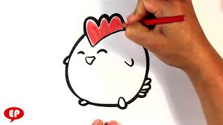 How to Draw a Cute Chicken  Easy Pictures to Draw Now [upl. by Earle]