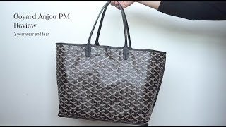 GOYARD  Anjou PM Review 2 Year Wear and Tear Reversible Tote [upl. by Dari]