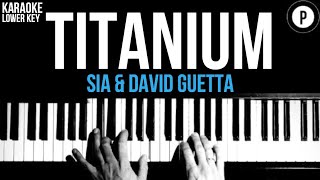 Titanium Karaoke Acoustic Piano slowed LOWER KEY Sia  David Guetta [upl. by Casey871]