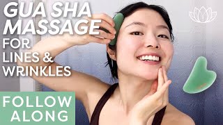 Gua Sha Massage For Fine Lines amp Wrinkles  FOLLOW ALONG ♡ Lémore ♡ [upl. by Declan]