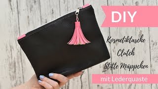 Clutch I Kosmetiktasche nähen  inkl Schnittmuster [upl. by Naamana535]