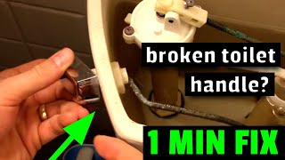 How to Fix or Replace a Toilet Handle Flush Lever in 1 minute [upl. by Adivad464]