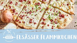 Flammkuchen Elsässer Art I ohne Hefe I Einfach Backen [upl. by Celesta]