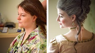 Historical Styles  18th Century Hair Tutorial [upl. by Etnovahs]