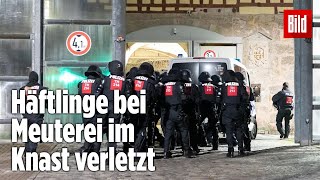 Gefängnismeuterei Polizei stürmt Knast in Thüringen  JVA Untermaßfeld [upl. by Ahcatan714]