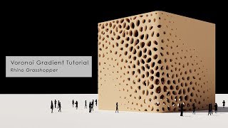 Voronoi Gradient Pattern Facade Rhino Grasshopper Tutorial [upl. by Atteuqaj234]