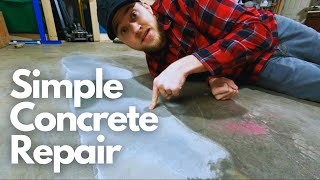 Repair Cracked and Broken Concrete Easy DIY  Garage Floor [upl. by Aremaj]